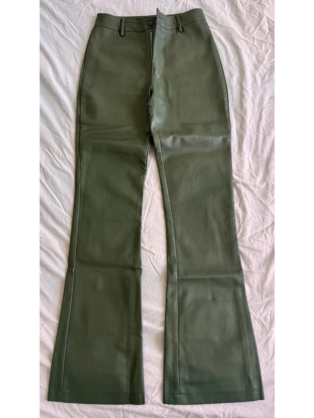Motel Rocks Faux Leather Flare Pants XS